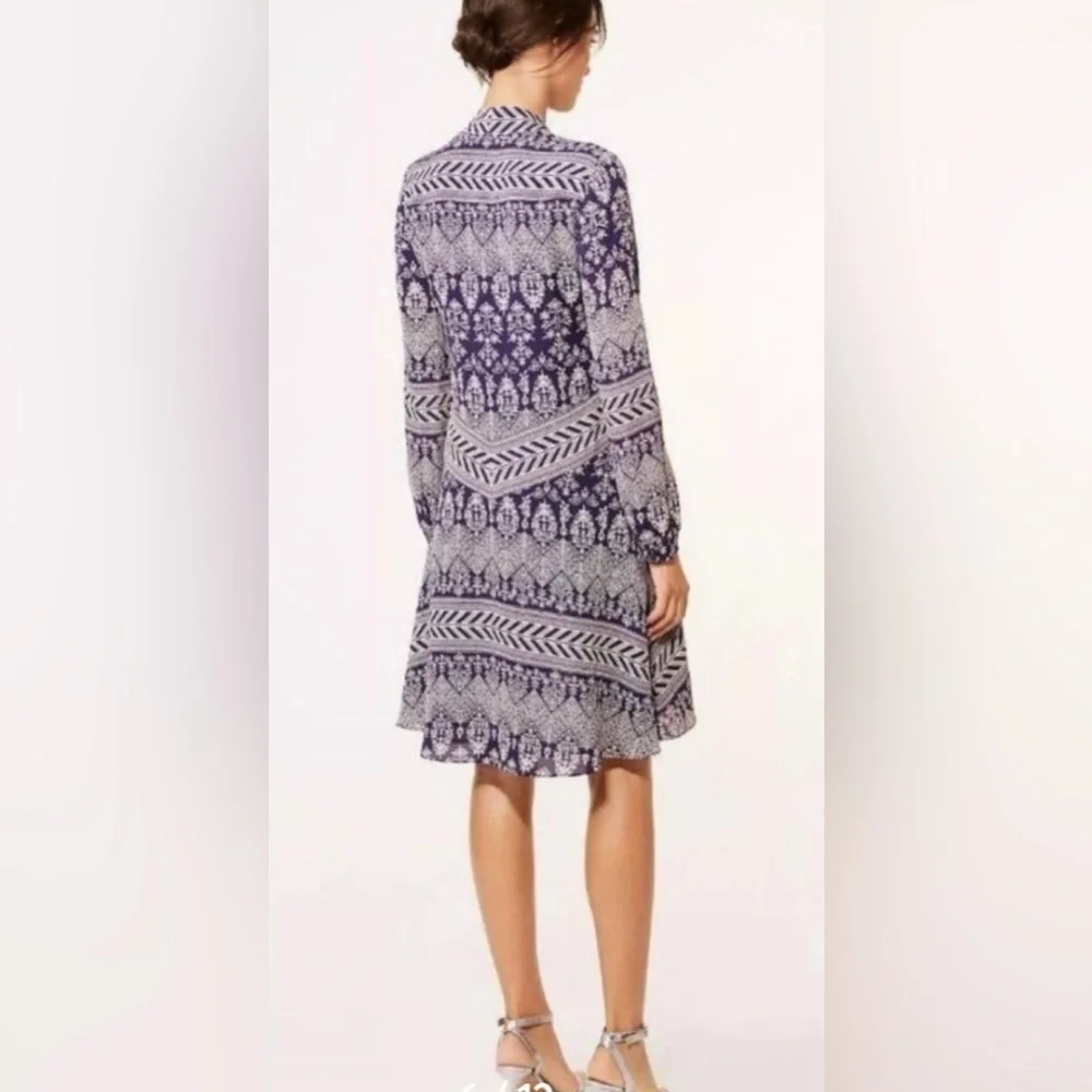 Tory Burch Bourdelle Silk Long Sleeved Tunic Dress Size 12